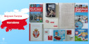 Na błękitnym tle po lewej stronie na tle biało-czerwonej flagi napis Majowe Święta Narodowe. Po prawej stronie zdjęcie książek ze zbiorów biblioteki dotyczących majowych świąt. 